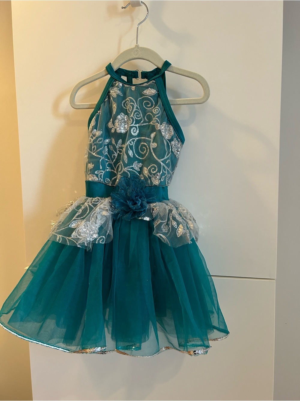 Weissman “Let’s Go Fly a Kite” Kids Teal Floral Tulle Costume Dress - XSC